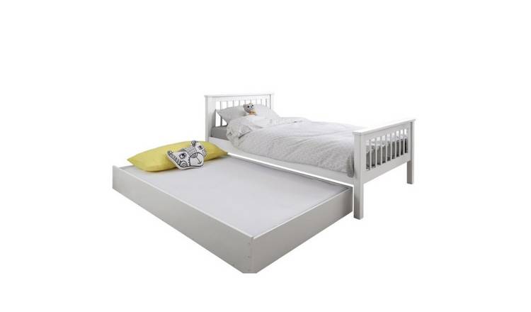 Noa & Nani Hampshire Single Bed Frame With Olaf Pullout Trundle - White
