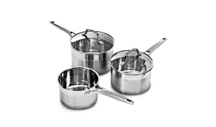 Blackmoor 3 Piece Stainless Steel Sauce Pan Set