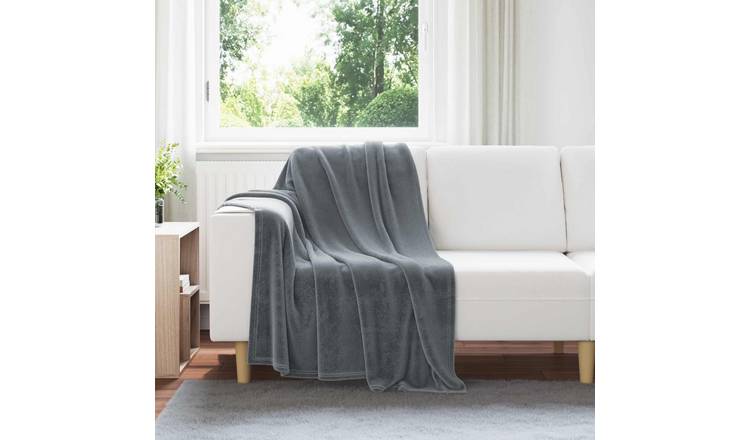 Walplus Fleece Throw Blanket - Dark Grey - 150 x 130 cm