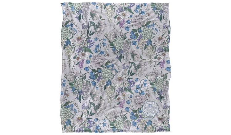 Bridgerton Lady In Silver Soft Floral Blanket - 127cm x 152cm