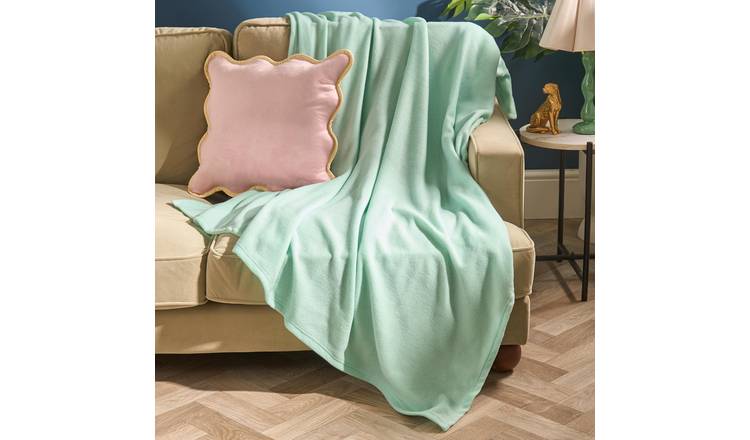 OHS Plain Fleece Blanket Throw 120 x 150cm - Mint