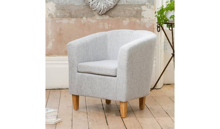 Artemis Home Alderwood 68cm Wide Fabric Tub Chair Armchair - Light Grey
