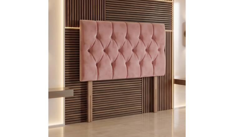 Somnior Chester Velvet Small Single 30" Upholstered Headboard - Pink