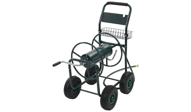 Walplus Garden Hose Trolley with Hose Connector - Green - 95.5 x 55 x 97 cm