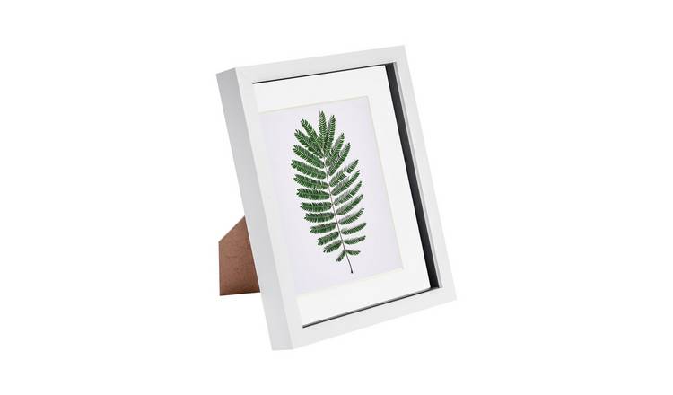 Nicola Spring 3D Box Photo Frame - 8 x 10" with Mount - White/White