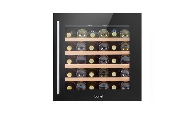 Baridi 36 Bottle Wine Cooler with Touch Controls Shelves & LED Light - Black