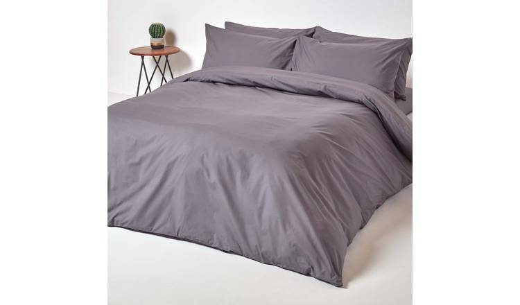 Homescapes Egyptian Cotton Dark Grey Bedding Set - Single