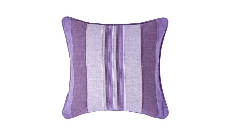 Homescapes Mauve Morocco Cotton Striped Cushion Cover - 45 x 45 cm