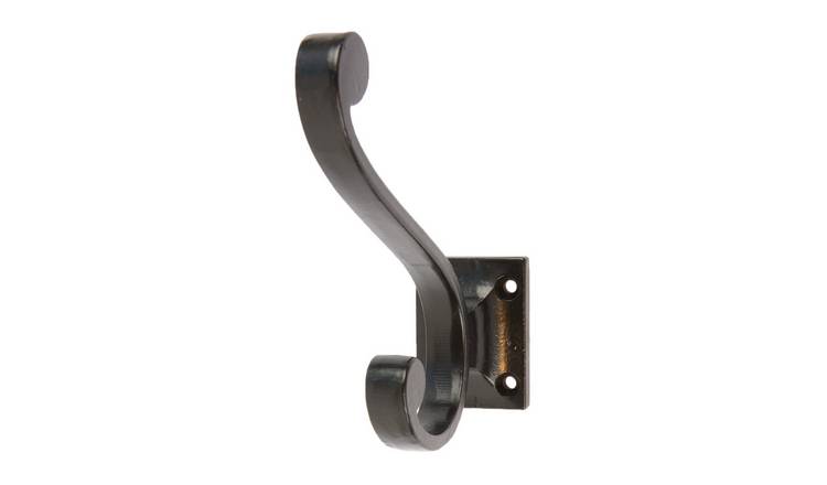 Hammer & Tongs Square Back Hat & Coat Hook - Black