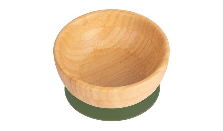 Tiny Dining Bamboo Suction Bowl - Olive Green
