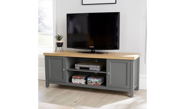 Home Source Avon Wide TV Stand with 2 Doors - Graphite