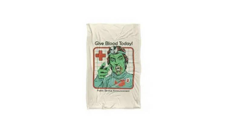 Steven Rhodes Give Blood Today Soft Touch Blanket - 152cm x 127cm