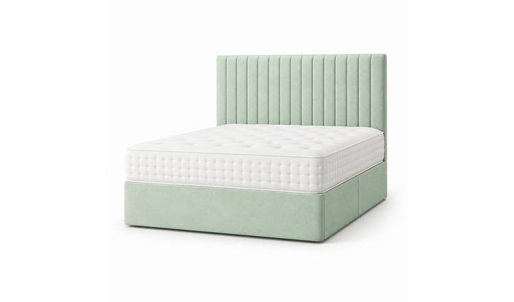 Comfy Deluxe 5ft King Size    Suede  Divan Bed Set -  Duck Egg