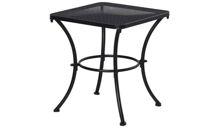 Outsunny Garden Side Table with Mesh Top - Black