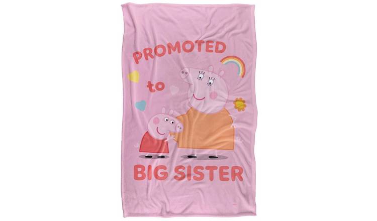 Peppa Pig Promoted To Big Sister White Blanket - 152cm x 127cm