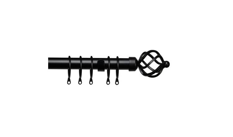 New Edge Blinds 25-28mm Black Extendable Cage Curtain Pole - 170cm - 300cm