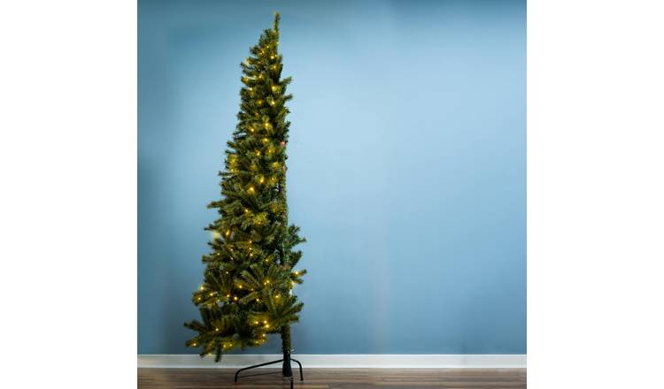 Christmas Tree World 7ft Pre-Lit Wildhorn Pine Half - Warm White Lights