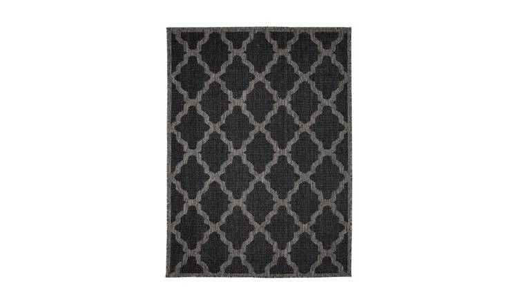 Mega Flooring Black Modern Abstract Rug - 60 x 110cm