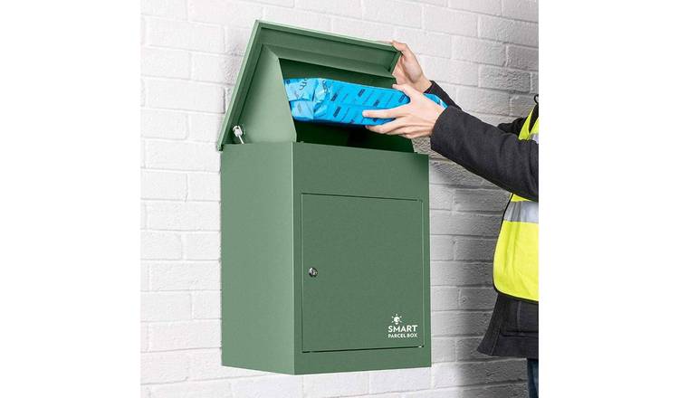 Smart Parcel Box Galvanised Steel Secure Wall Mounted Delivery Box - Green