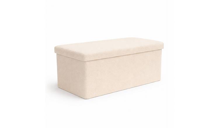 Keplin Folding Teddy Storage Ottoman - 90L - Cream