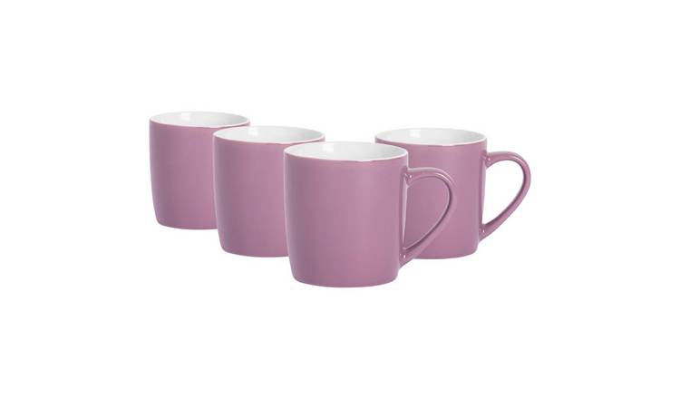 Argon Tableware Coloured Coffee Mugs - 350ml - Purple - Pack of 4