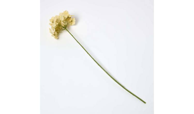 Homescapes Handcrafted Hydrangea Flower Stem 60 cm - Yellow