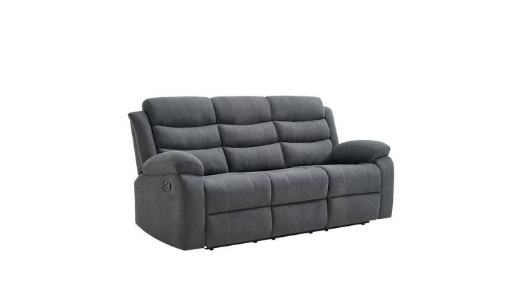 Furniture Online Boston Manual Recliner 3 Seater Linen Sofa – Grey