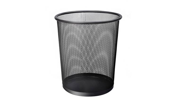 Keplin Round Metal Mesh Waste Paper Bin - Black
