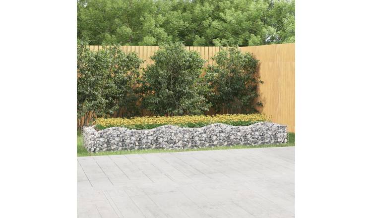 Walplus Galvanised Iron Gabion Raised Bed - Silver - 400 x 100 x 50 cm