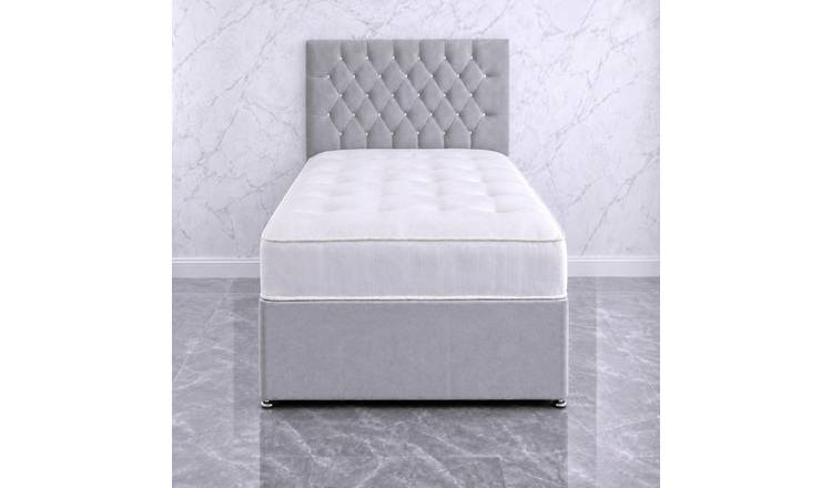 Comfy Deluxe 6ft Super King     Velvet  Divan Bed Set -  Silver