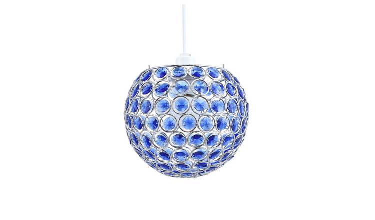 Happy Homewares Midnight Blue Round Globe Easy Fit Pendant Shade - 18cm