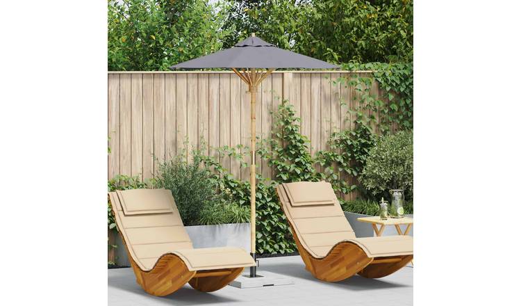 Walplus Round Garden Parasol - Dark Grey - 150 x 150 x 210 cm