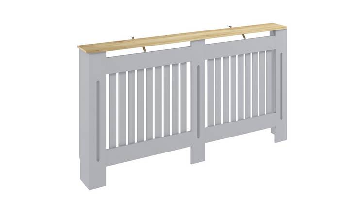 HOMCOM 152cm MDF Slatted Radiator Cover - Grey