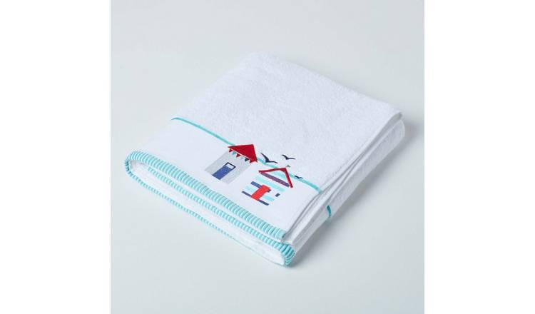 Homescapes Turkish Cotton Bath Sheet - Blue and White