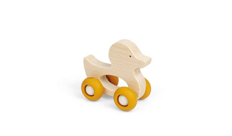 Bigjigs Toys Mini Animal Push Alongs Duck - 12 Months +