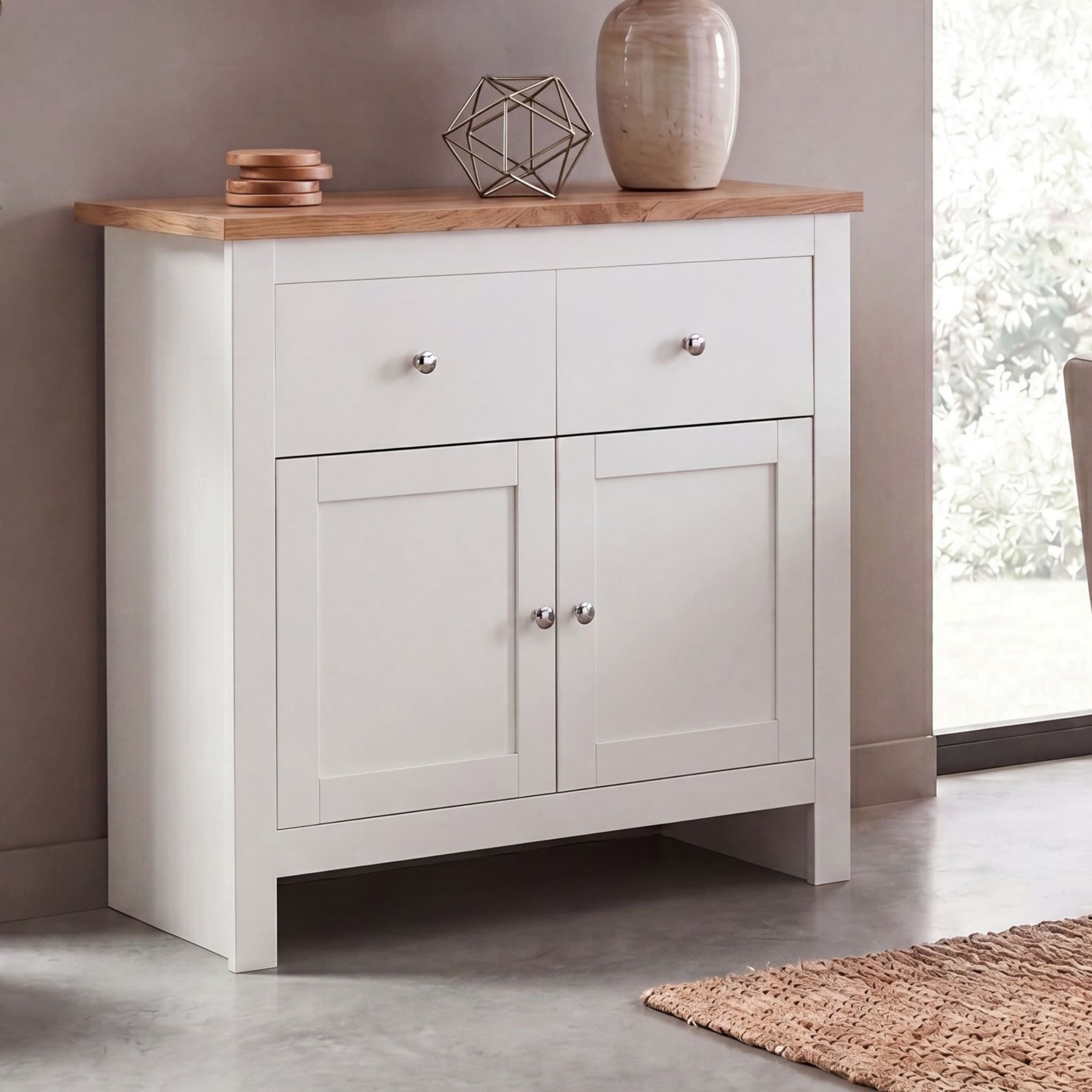Vida Designs Arlington 2 Drawer 2 Door Sideboard - White - Image 1