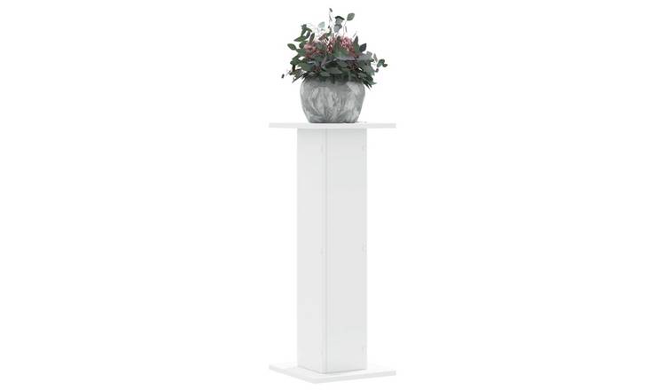 Walplus Pack of 2 Engineered Wood Plant Stand - White - 30x30x80 cm