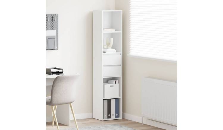 Walplus Engineered Wood Book Cabinet - White - 36 x 30 x 171 cm
