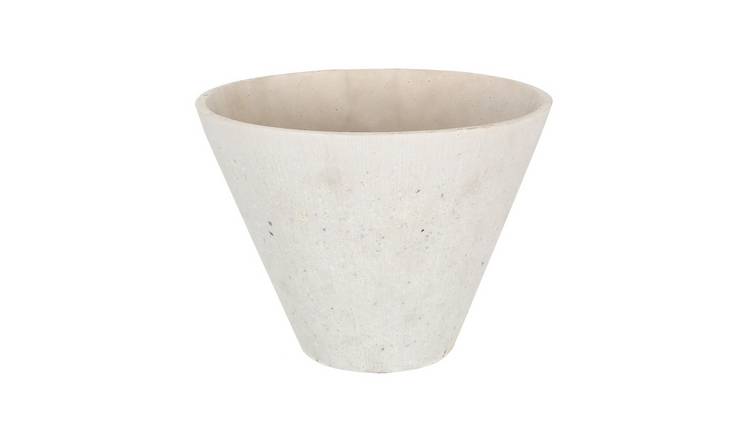 Orsina Polyresin Round Edged Vase - White