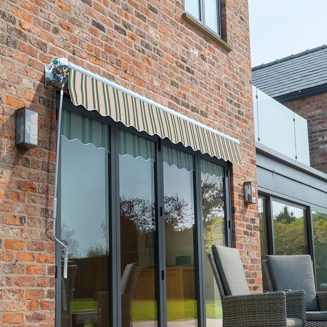 Primrose Awnings 4.0m x 3.0m Retractable Manual Awning Canopy - Multistripe - Image 2