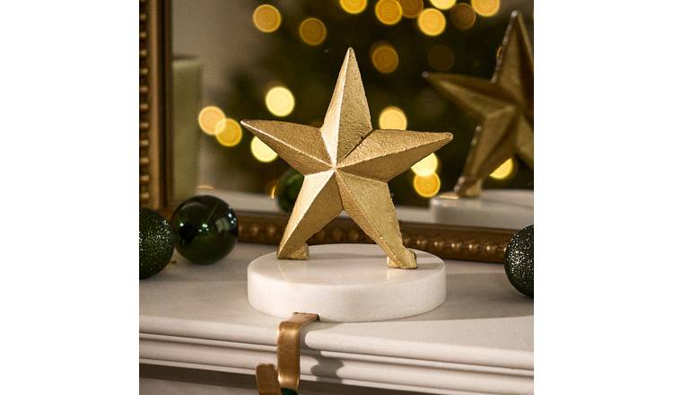 Dibor Marble Base Stocking Holder - Gold