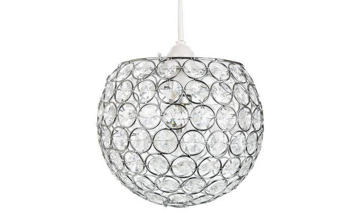 Happy Homewares Clear Round Globe Easy Fit with Small Pendant Shade - 18cm