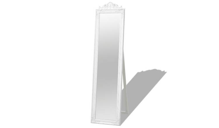Walplus Baroque Wood Wall Mirror - White - 40 x 160 cm