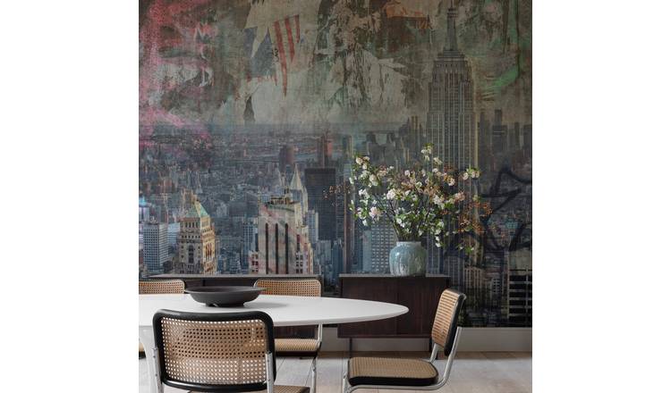Grandeco New York 7 Lane Textured Wallpaper Mural - 3.71 x 2.8m
