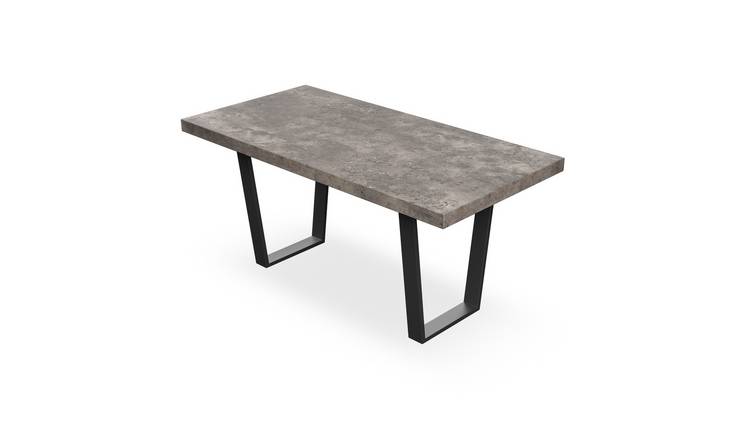 Furniture Online Aria Black Legs 4-6 Seater Dining Table - Black
