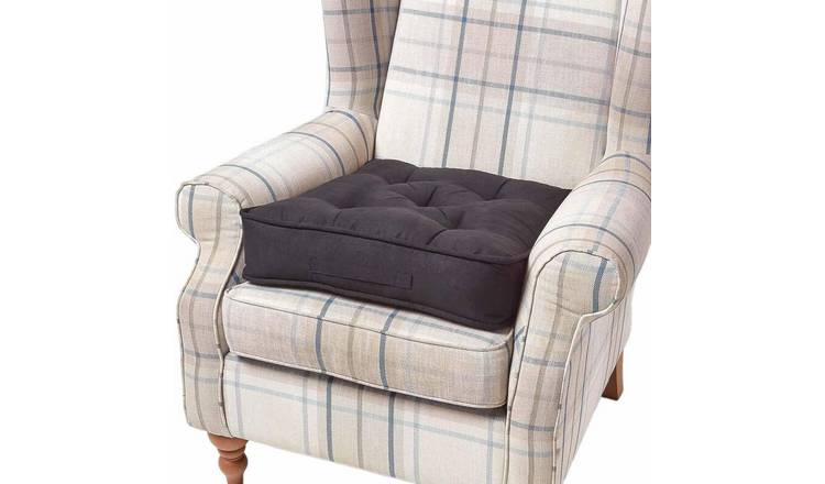 Homescapes Faux Suede Armchair Booster Cushion - Black