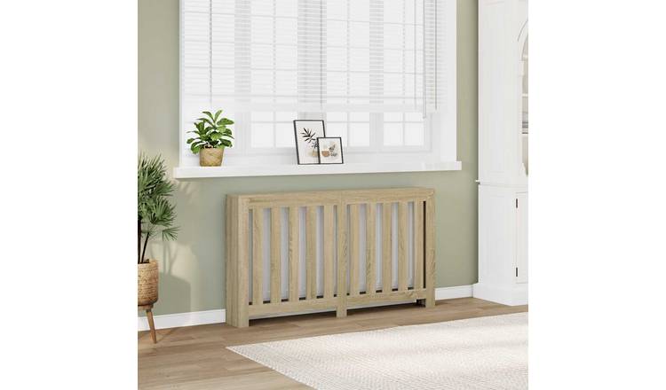 Walplus Vertical Slats Radiator Cover - Sonoma Oak - 149 x 20 x 82 cm