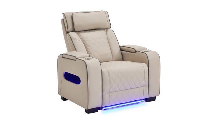 Furniture Online Capri Electric Recliner Cinema Chair W Usb/C Charging - Beige