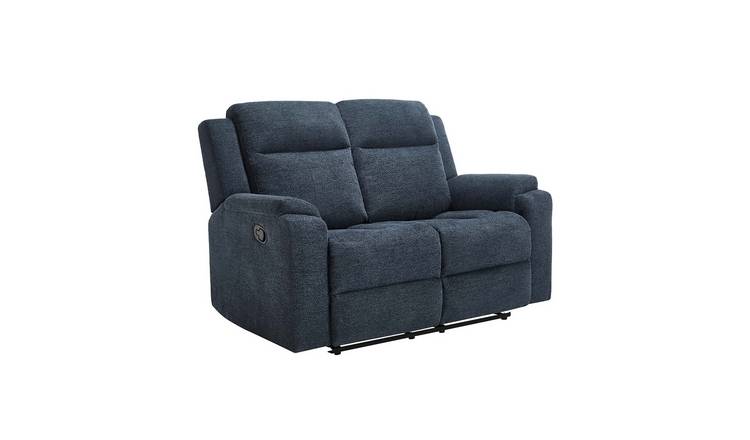 Furniture Online Orka Manual Recliner 2 Seater Chenille Sofa – Blue