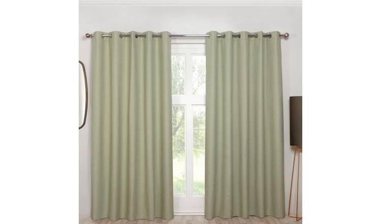 Sundour Cosmos Eyelet Curtains - Green - 117 x 137cm